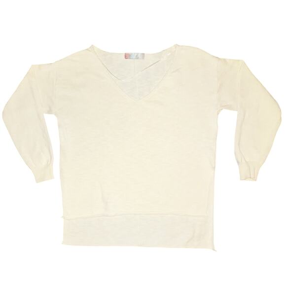 FP Beach Free People Lightweight Sweater XS Ivory Boho Minimalist Coastal EUC - Picture 3 of 12